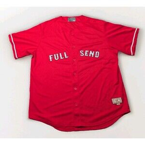 Full Send Classics Red Baseball Jersey by Nelk Boys Authentic Size XXL